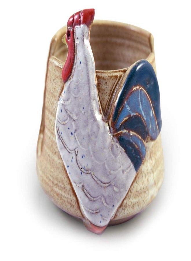 Modern Artisans American Handmade Pottery Kitchen Sponge Holder, Farmhouse Rooster Motif - Image 1